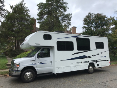 Winnebago Outlook 25J, outside my house, ready to go