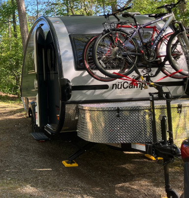 bicycles attached to trailer